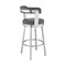 Armen Living Kobe 26" Counter Height Swivel Bar Stool in Brushed Stainless Steel Finish and Gray Faux Leather 721535761807 - alternate 5